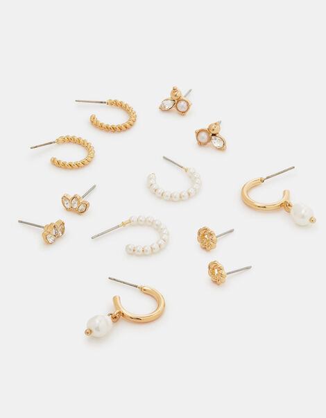 6-Pack Pearl Stud & Hoop Earrings, , large