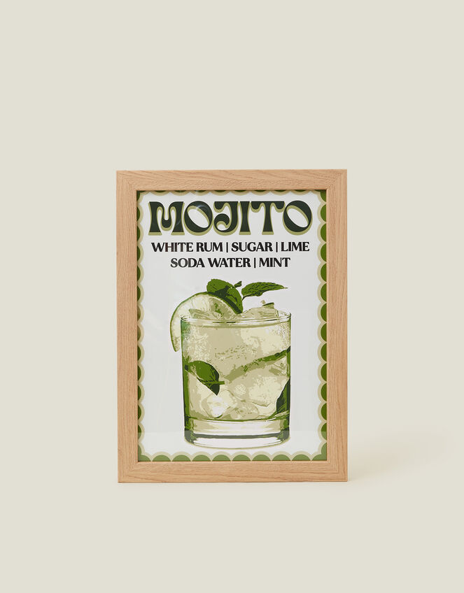 Pink Giraffe Print Co Mojito Framed A4 Art Print, , large