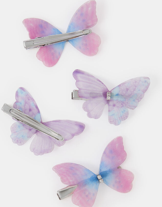 4-Pack Girls Butterfly Hair Clips, , large
