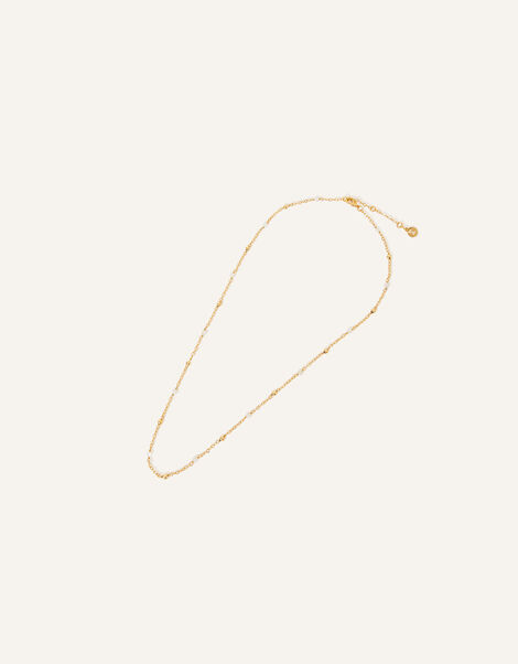 14ct Gold-Plated Pearl Beaded Necklace, , large