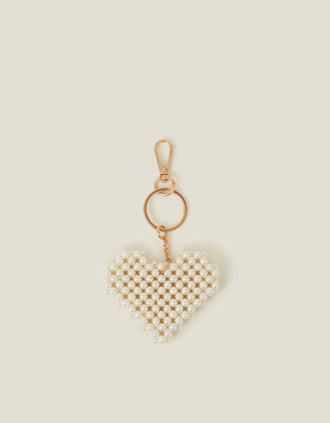 Pearl Heart Keyring, , large