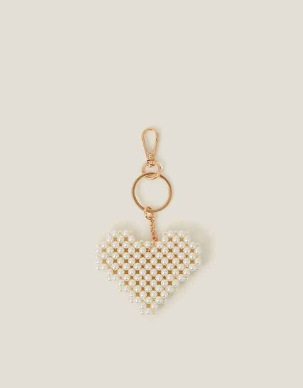Pearl Heart Keyring, , large