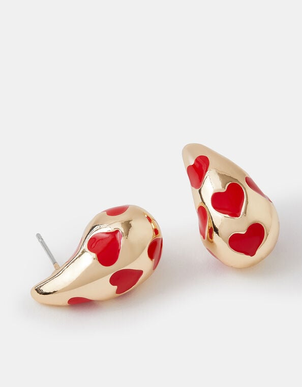 Heart Chunky Teardrop Earrings, , large
