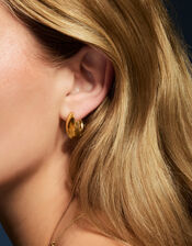 14ct Gold-Plated Clasp Hoop Earrings, , large