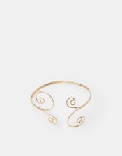 Swirl Metal Arm Cuff, Gold (GOLD), large