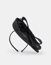 Structured Disc Bow Fascinator, Black (BLACK), large