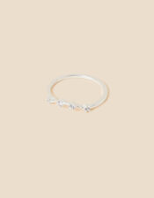 Recycled Sterling Silver Sparkly Constellation Aquarius Ring, White (ST CRYSTAL), large