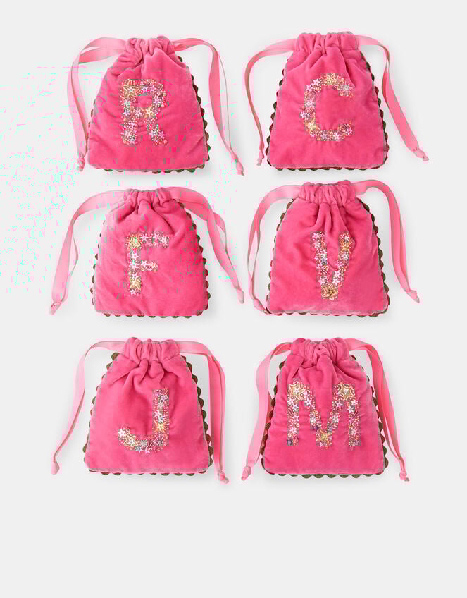 Initial Velvet Drawstring Pouch, Multi (MULTI), large