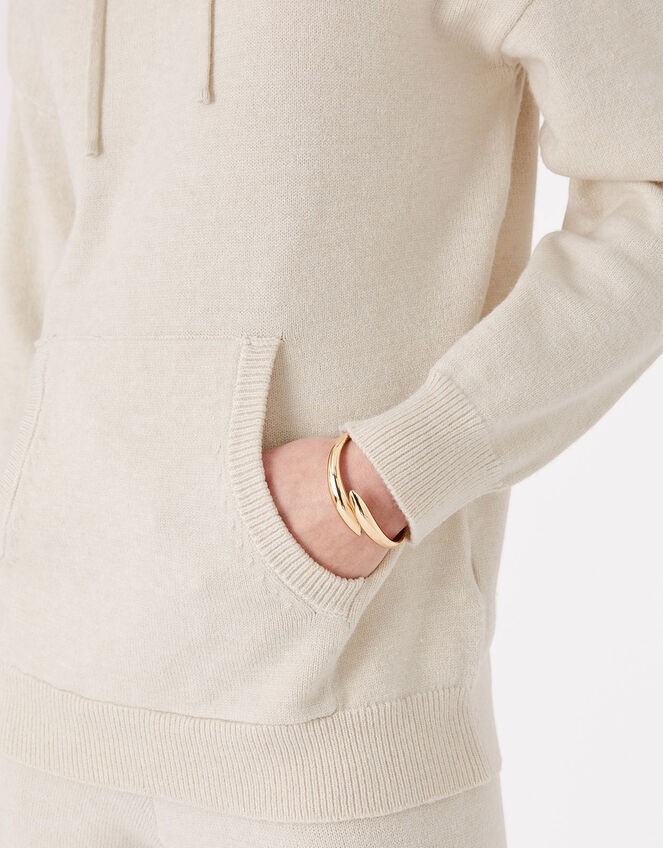 Knit Longline Lounge Hoody, Brown (TAUPE), large