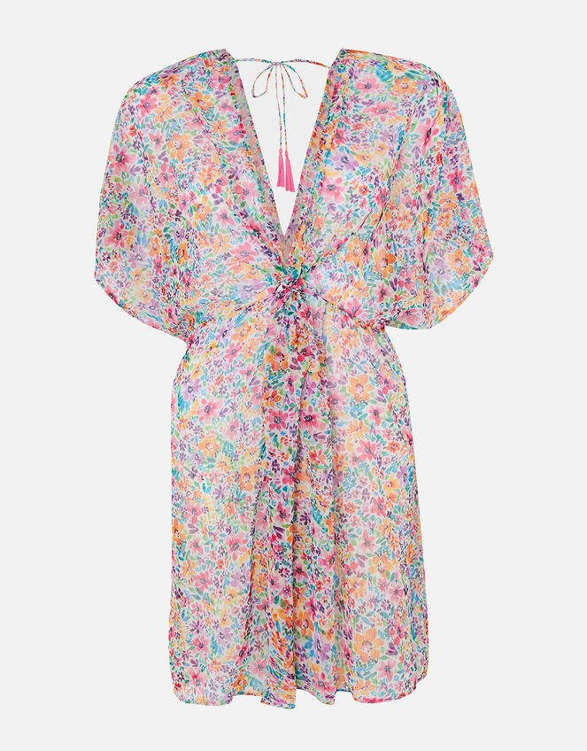 Floral Twist Chiffon Kaftan, Multi (BRIGHTS-MULTI), large