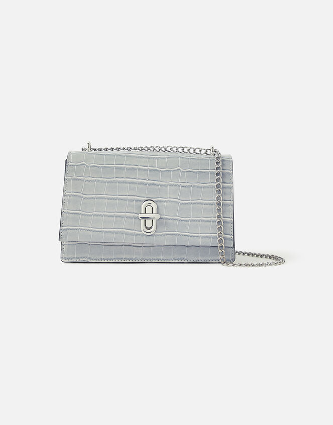 Croc Lock Shoulder Bag, Grey (GREY), large