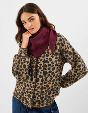 Plain Knitted Triangle Scarf, , large