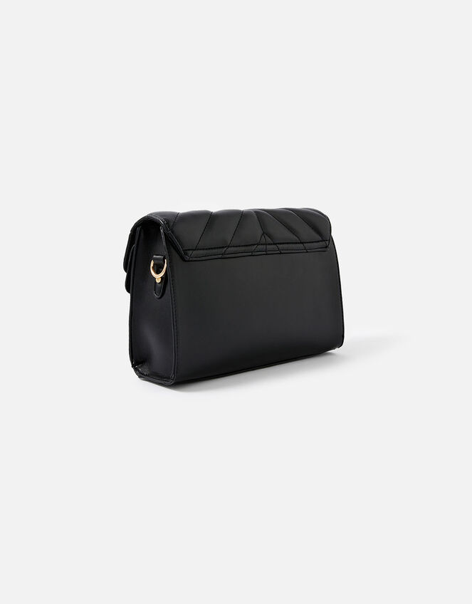 Annie Quilted Shoulder Bag, Black (BLACK), large