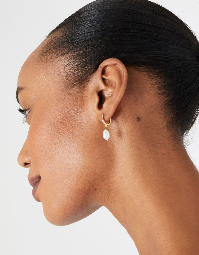 Pearl Hoop Earring Set, , large