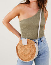 Circle Jute Cross-Body Bag, , large