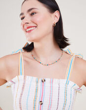 Stripe Button-Through Bandeau Dress, Ivory (IVORY), large