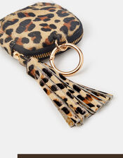 Leopard Print Leather Airpod Case Bag Charm, , large