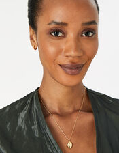 Gold-Plated Star Locket Pendant Necklace, , large