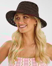 Crochet Raffia Bucket Hat, , large