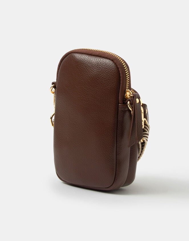 Webbing Strap Phone Bag, Brown (CHOCOLATE), large