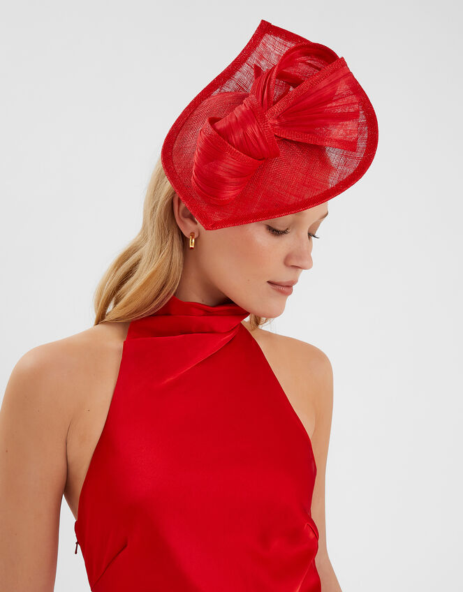 Teardrop Bow Fascinator, Red (RED), large