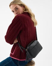 Tassel Leather Crossbody Bag, , large