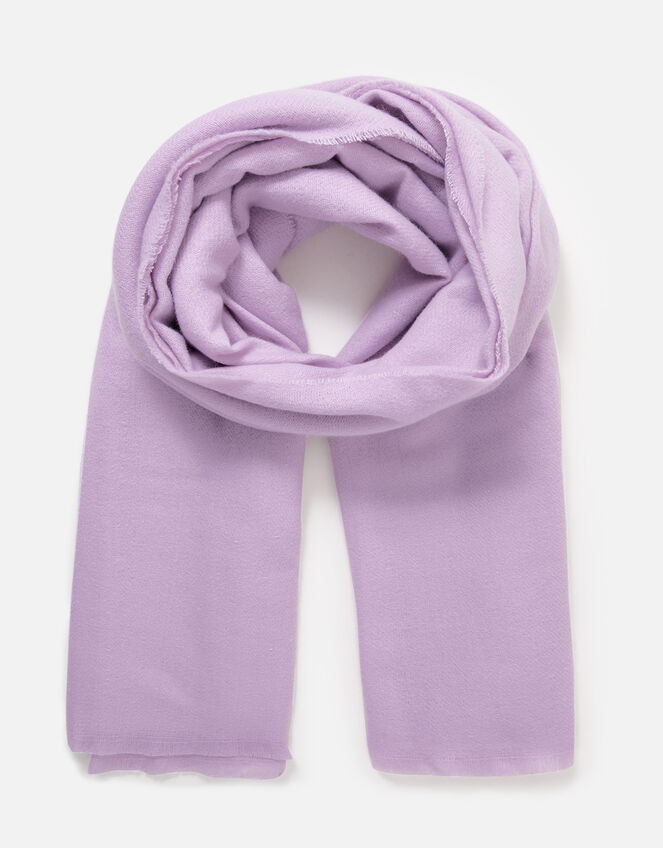 Plain Blanket Scarf , Purple (LILAC), large