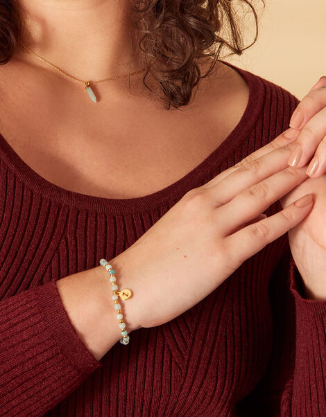 14ct Gold-Plated Healing Stone Amazonite Bracelet, , large