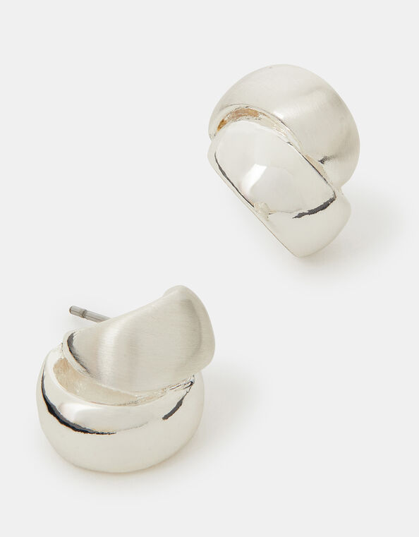 Mixed Metal Huggie Hoops, , large