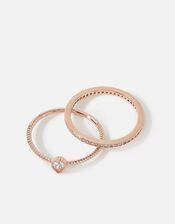 Rose Gold-Plated Stacking Ring Twinset, Gold (ROSE GOLD), large