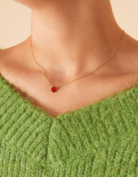 Gold-Plated Birthstone Facet Gem Pendant Necklace, Multi (BRIGHTS-MULTI), large