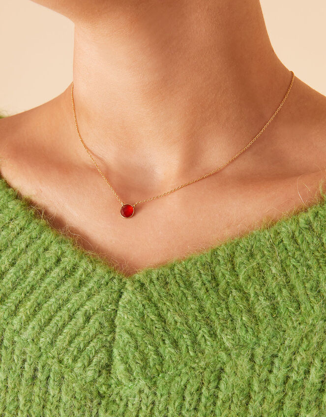 Gold-Plated Birthstone Facet Gem Pendant Necklace, Multi (BRIGHTS-MULTI), large
