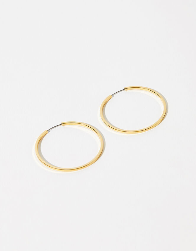 Gold plated medium hoop earrings clearance