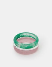 3-Pack Chunky Resin & Metal Bangles, , large