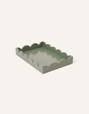 Wood Scallop Tray, Green (GREEN), large