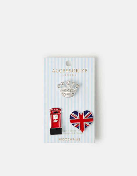 3-Pack London Brooch Pins, , large