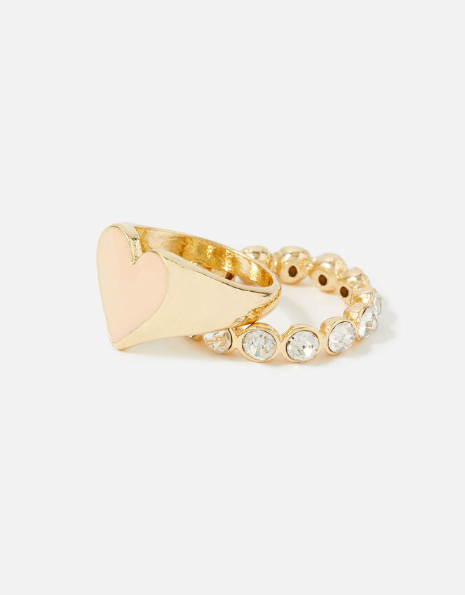 Feel Good Heart and Crystal Rings, Multi (PASTEL-MULTI), large