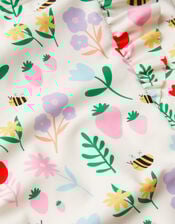 Girls Floral Print Swimsuit, Multi (PASTEL MULTI), large