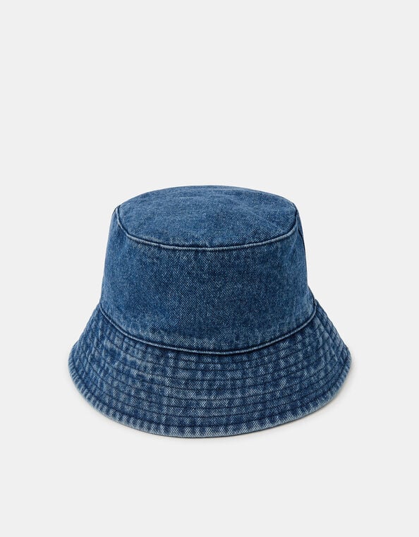 Washed Denim Bucket Hat, , large