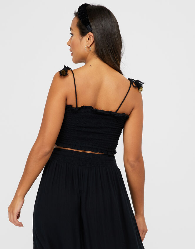Charlotte Ruched Bandeau Top, Black (BLACK), large