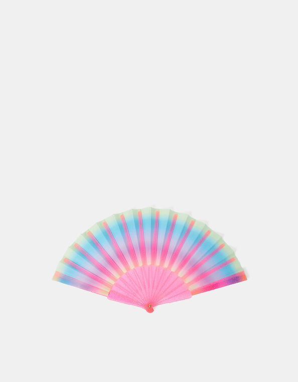 Girls Ombré Glitter Foldable Fan, , large