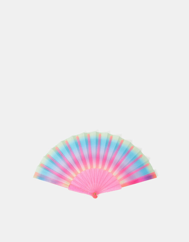 Girls Ombré Glitter Foldable Fan, , large