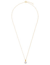 Gold-Plated Round Cut Solitaire Necklace, , large
