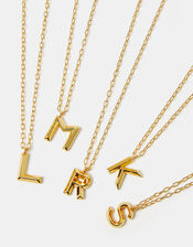 14ct Gold-Plated Long Initial Pendant Necklace, Gold (GOLD), large