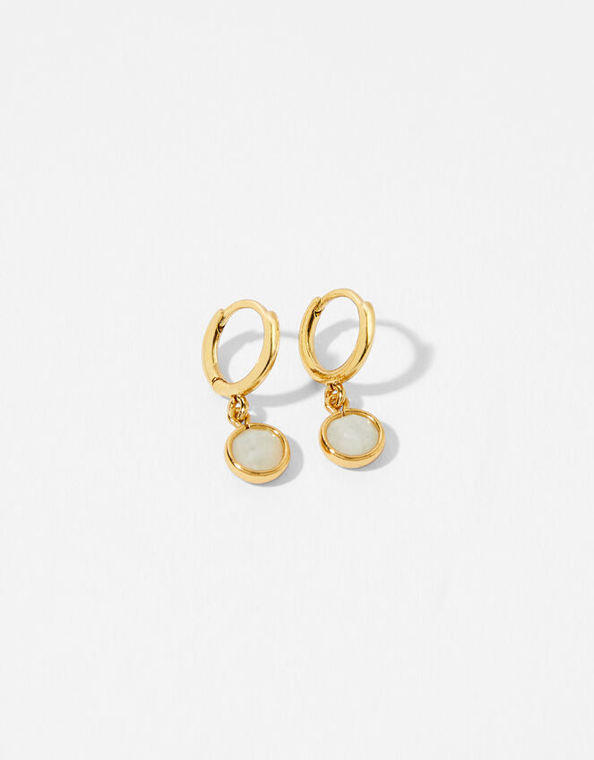 Gold-Plated Birthstone Earrings - June, , large