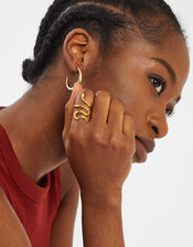 14ct Gold-Plated Adjustable Snake Ring, , large