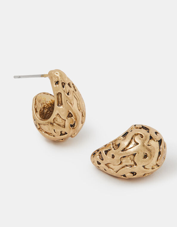 Filigree Curve Teardrop Earrings, , large