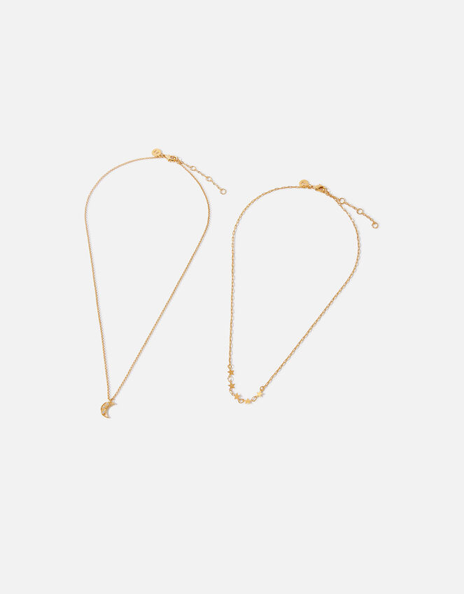 Gold-Plated Celestial Necklace Set of Two, , large