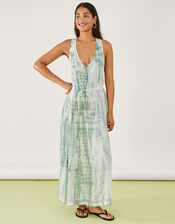 Cross Back Tie Dye Dress, Green (MINT), large