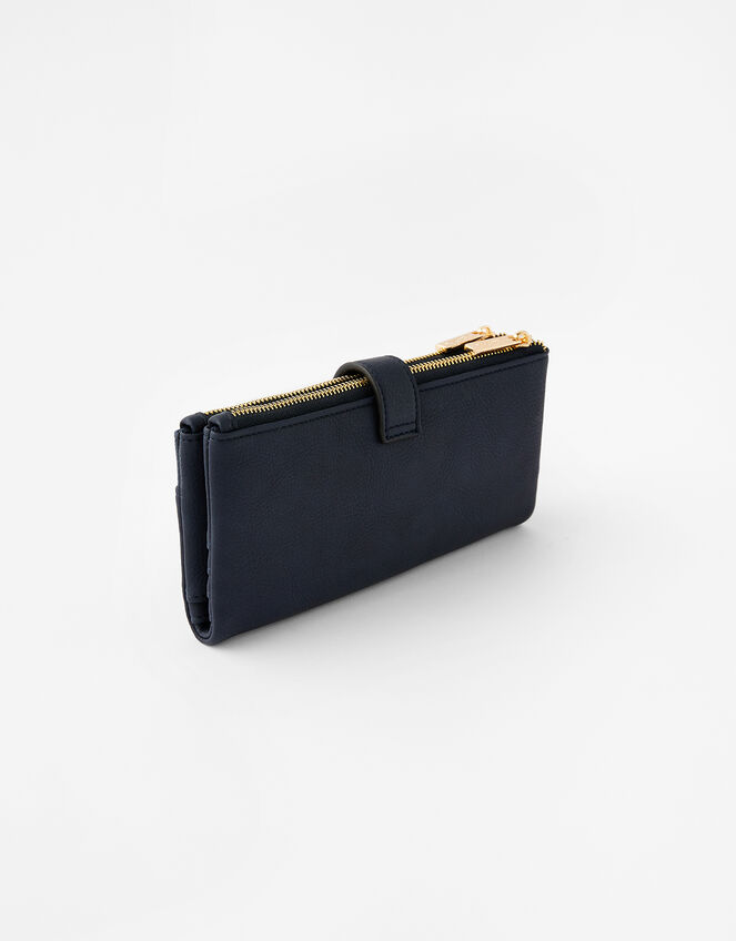 Freya Push Lock Wallet , Blue (NAVY), large